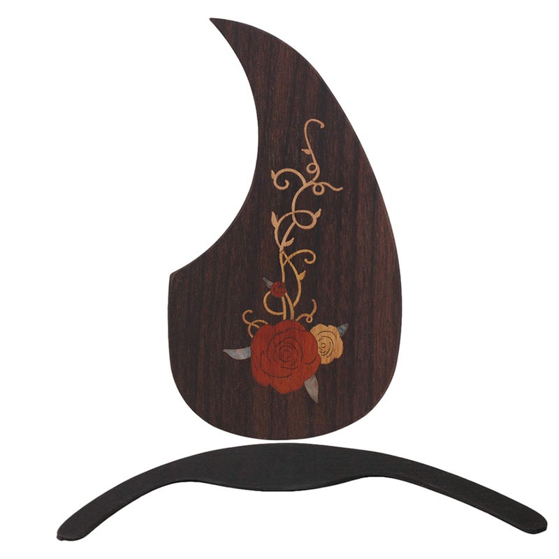 Homeswitch Rosewood Guitar Protective Pickguard With Acoustic Ebony Arm Rest Parts - Image 1